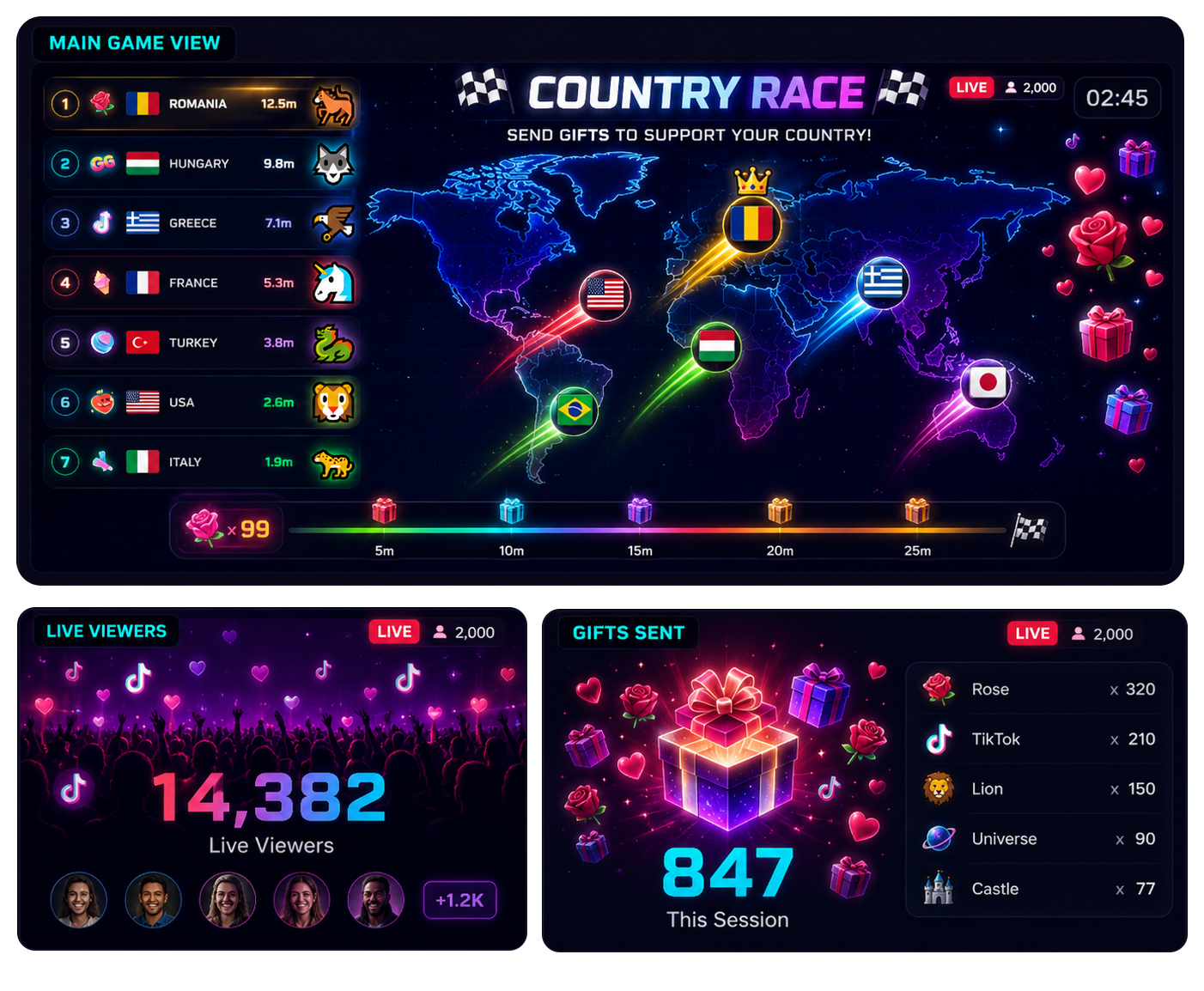 TikTok LIVE racing game preview - Country Race